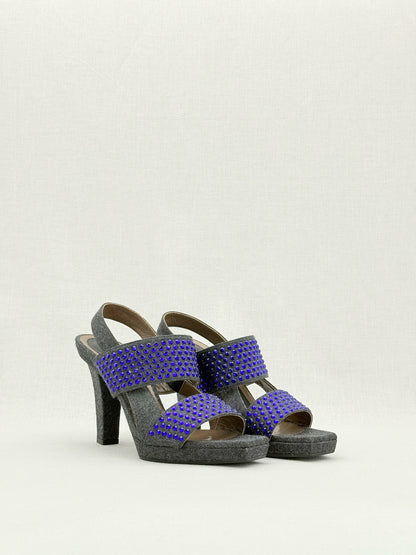 MARNI Grey & Purple Size EU 40 Heeled Sandals