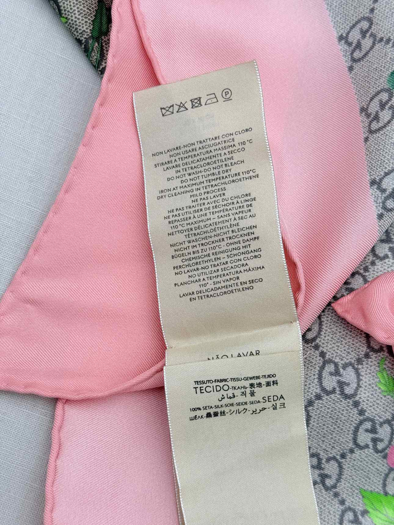 GUCCI Pink Multicolor GG Monogram Scarf
