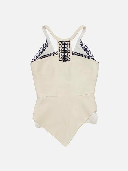 ROLAND MOURET Cream & Black Size Small Top