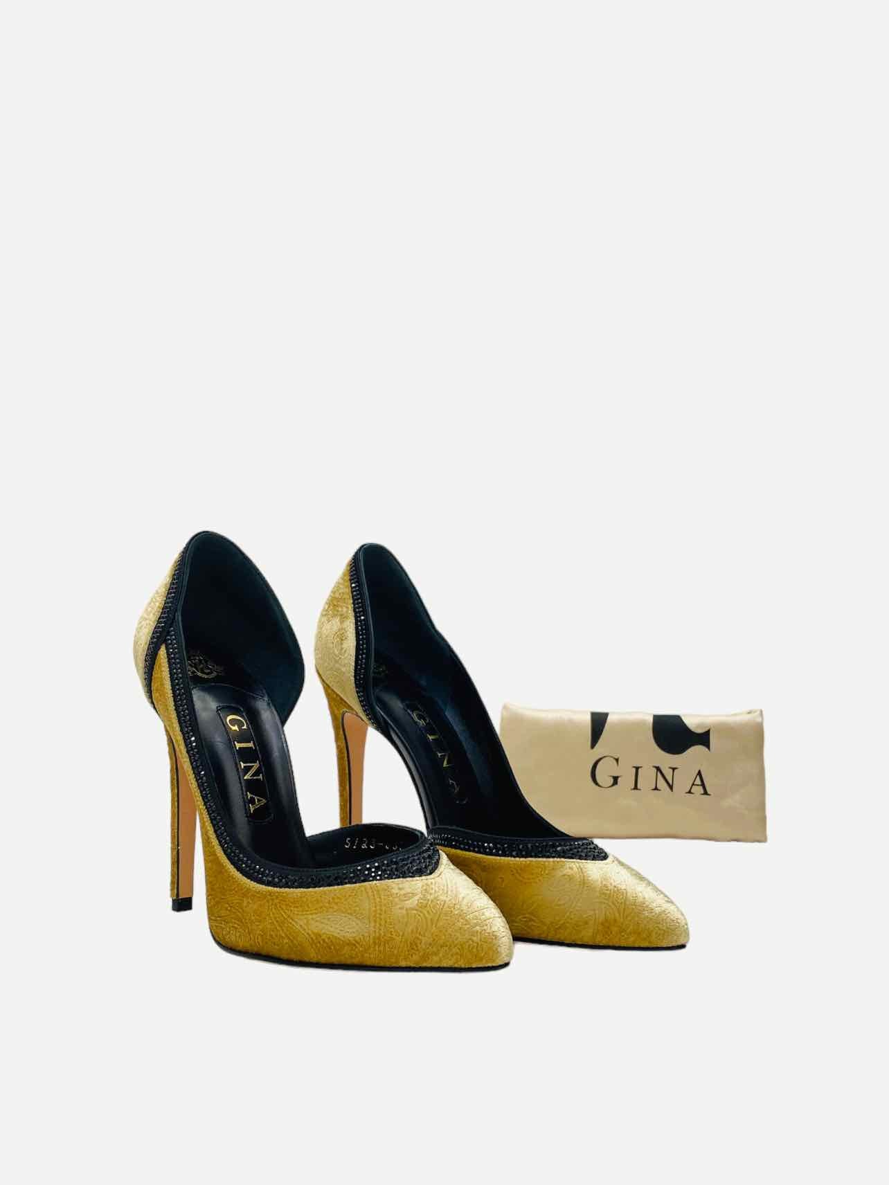 GINA D'Orsay Gold Pumps