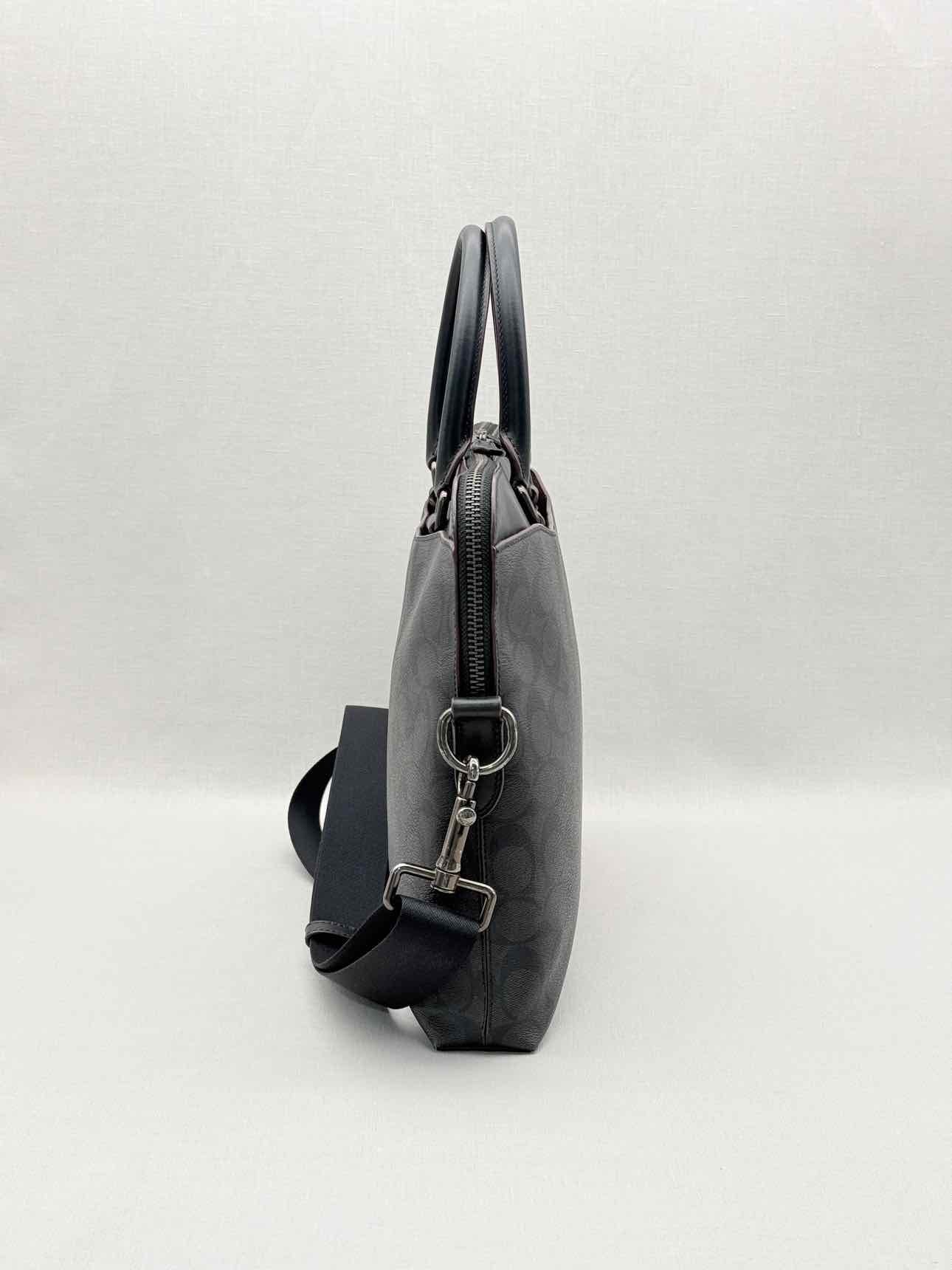 COACH Beckett Slim Black Signature Laptop Bag