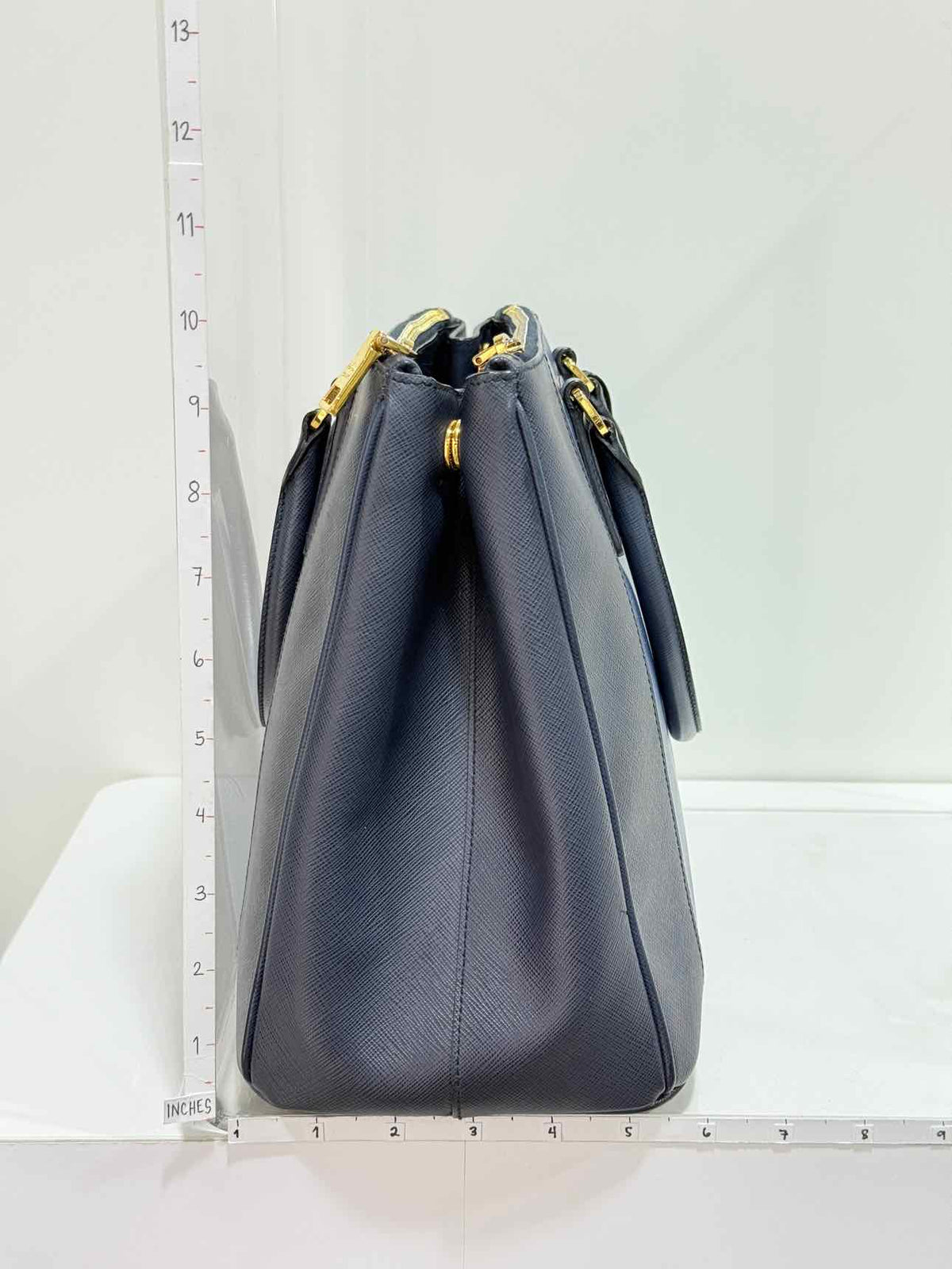 PRADA Double Zip Navy Blue Tote Bag