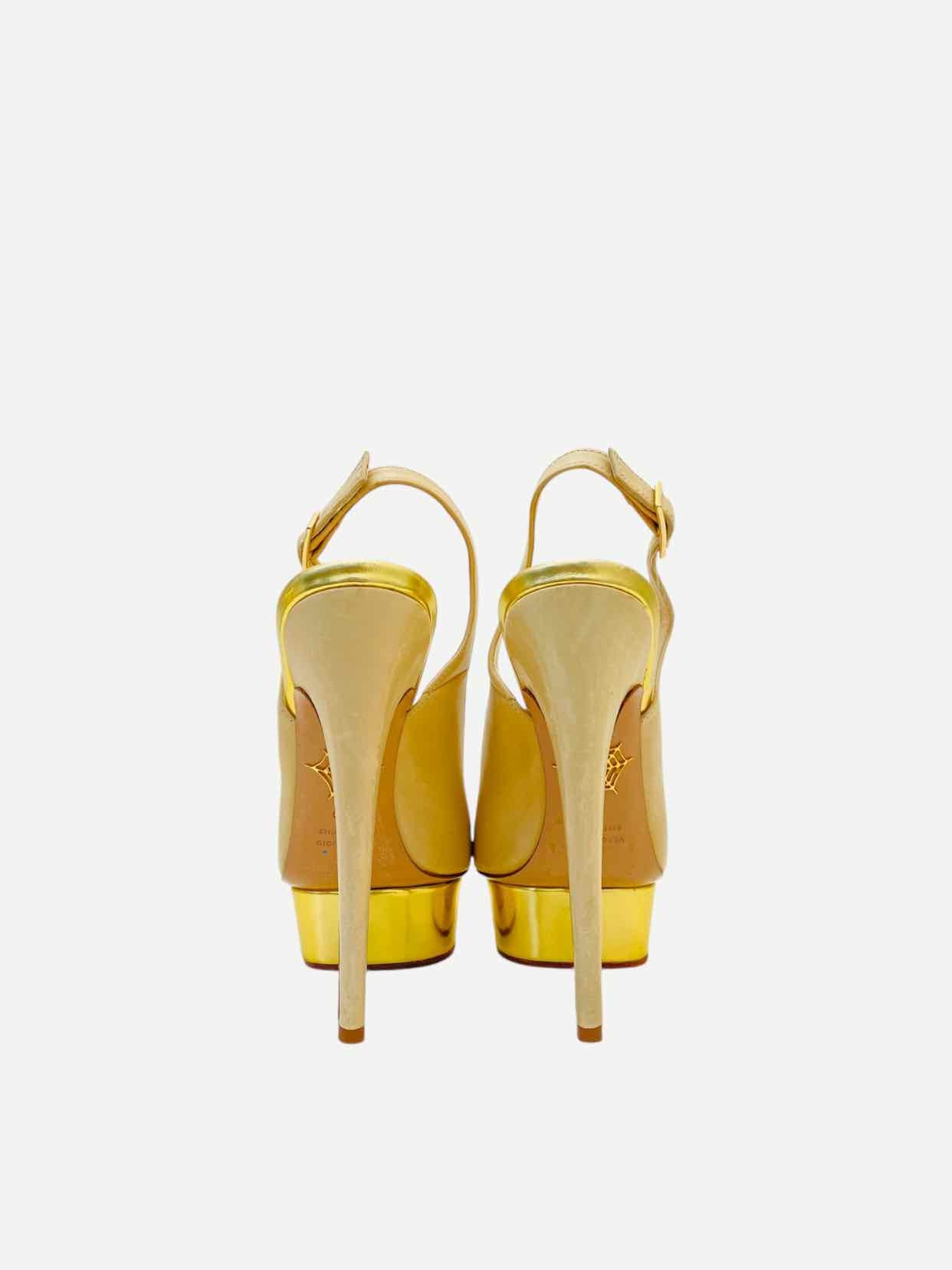 CHARLOTTE OLYMPIA Beige Slingbacks