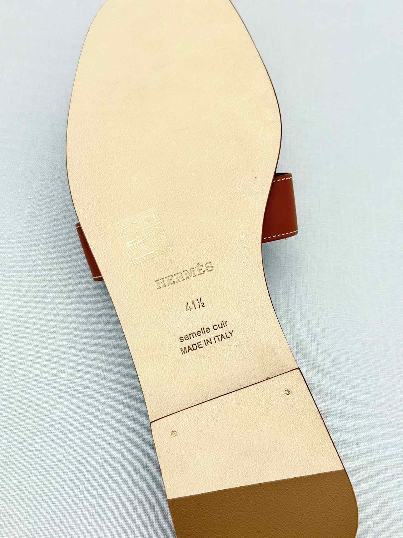 HERMES ORAN Brown Size EU 41.5 Sandals