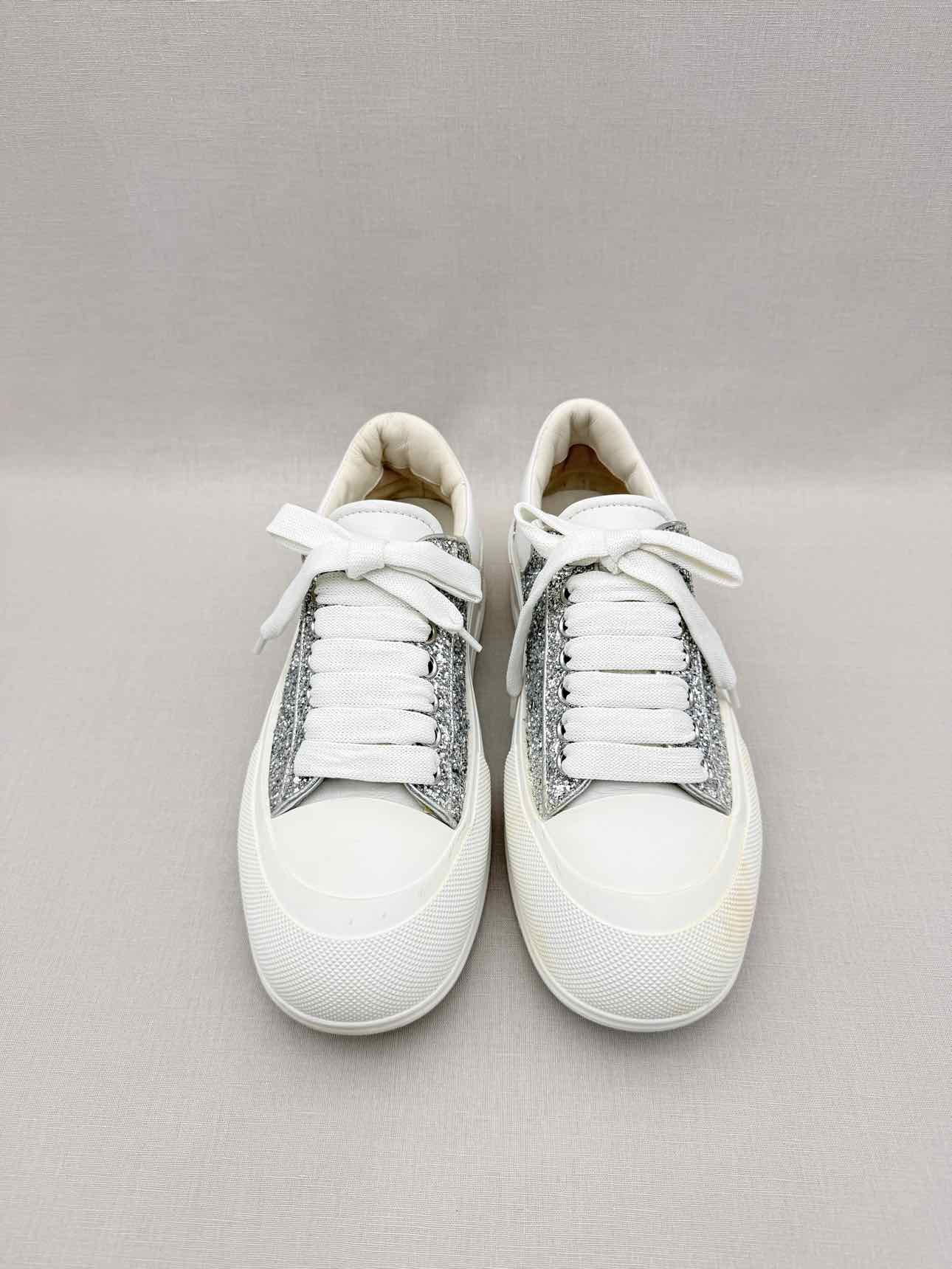 ALEXANDER MCQUEEN White & Silver Size EU 39 Sneakers