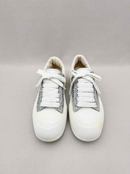 ALEXANDER MCQUEEN White & Silver Size EU 39 Sneakers