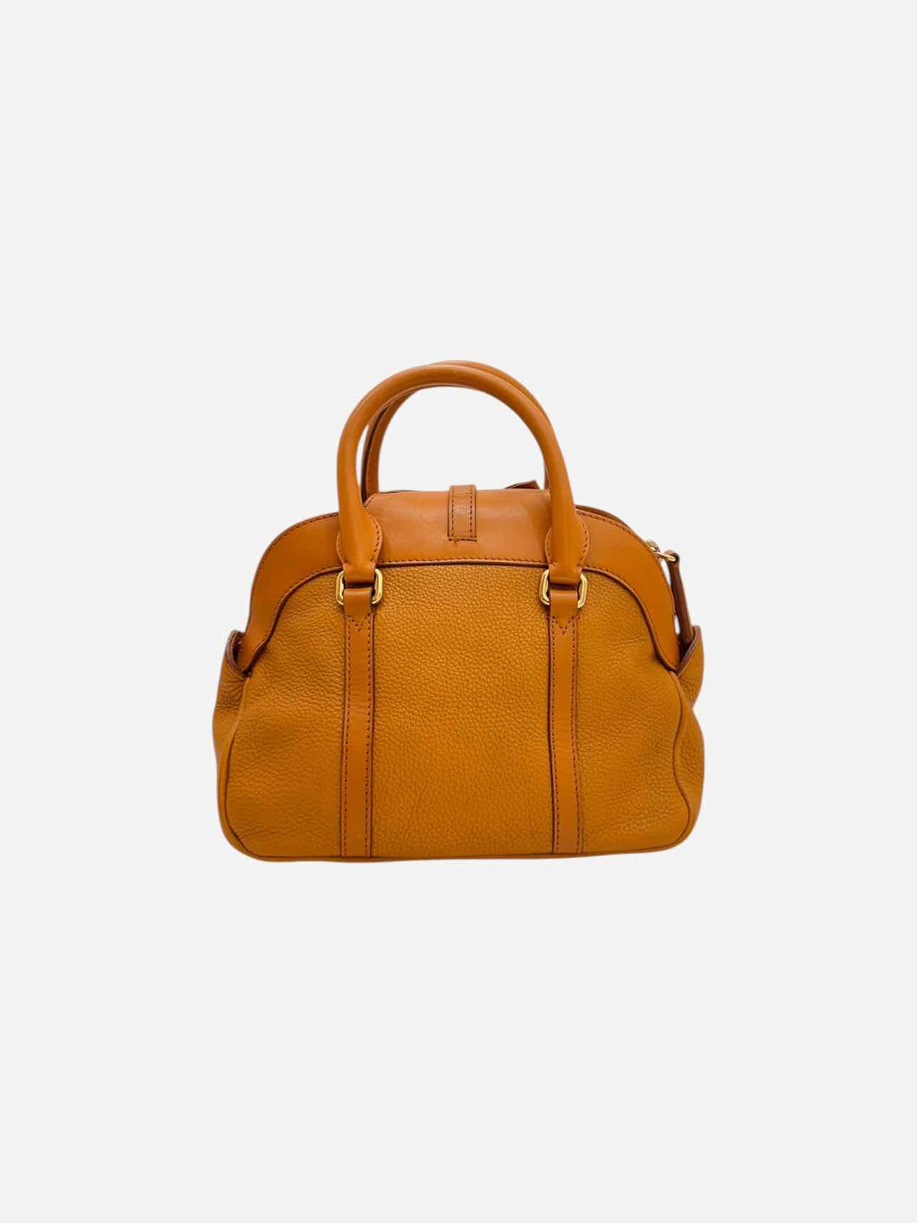 BURBERRY Bow Accent Orange Satchel