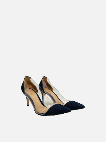 GIANVITO ROSSI Denim &amp; PVC Blue Pumps 40