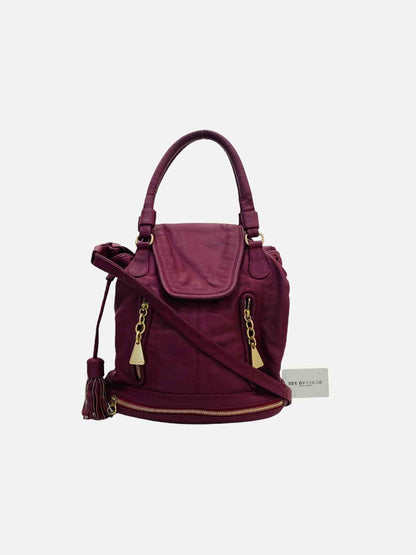 SEE BY CHLOE Zip Detail Burgundy Top Handle