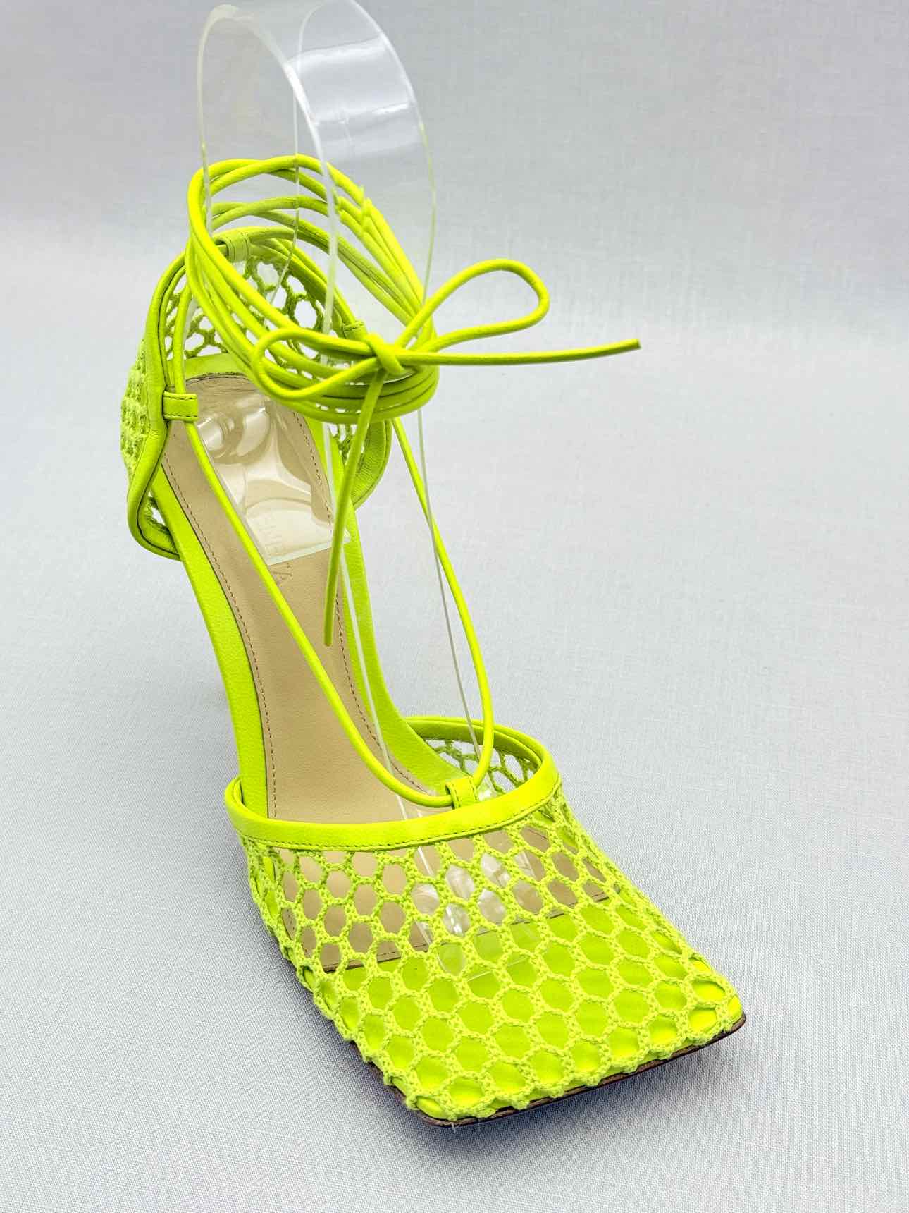 BOTTEGA VENETA Neon Yellow Size EU 38.5 Heeled Sandals