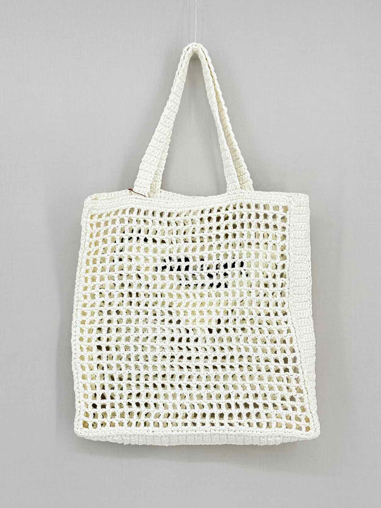 PRADA Crochet White Tote Bag