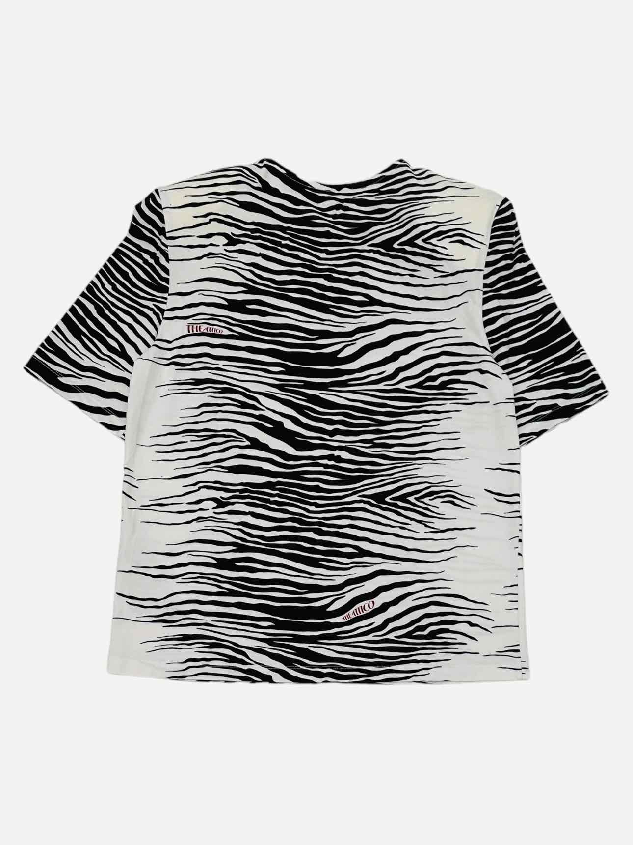 Pre - loved THE ATTICO White & Black Zebra Print Top at Reems Closet