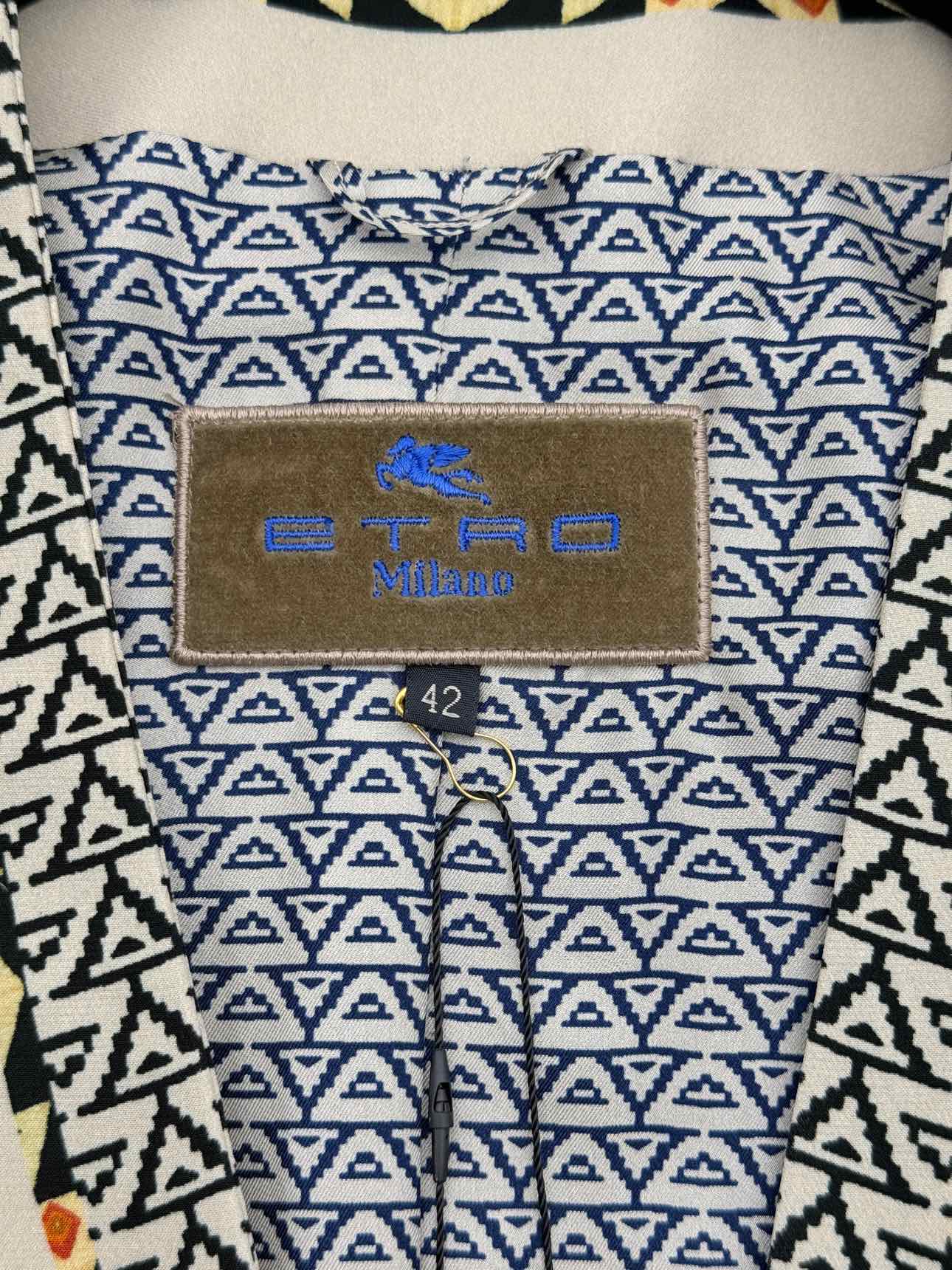 ETRO Blue Multicolor Size US 6 Blazer