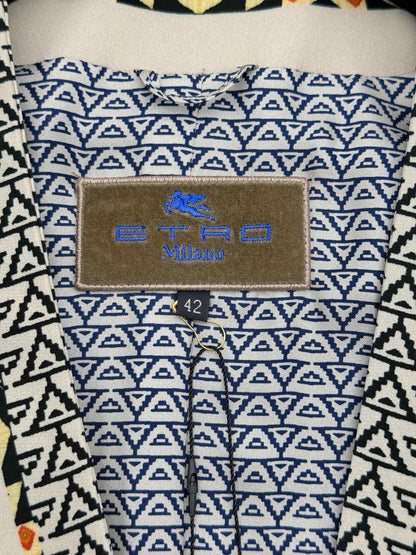 ETRO Blue Multicolor Size US 6 Blazer