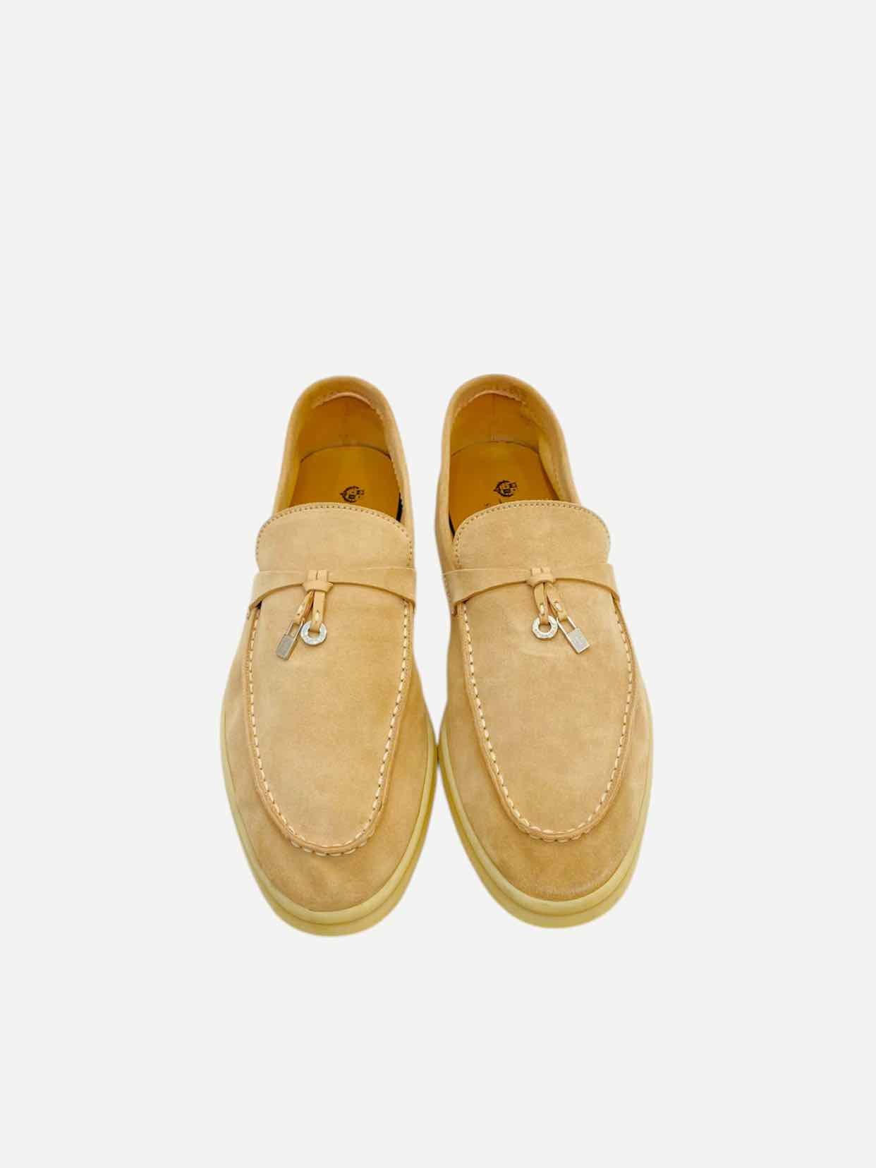 LORO PIANA Summer Charms Walk Beige Loafers 41