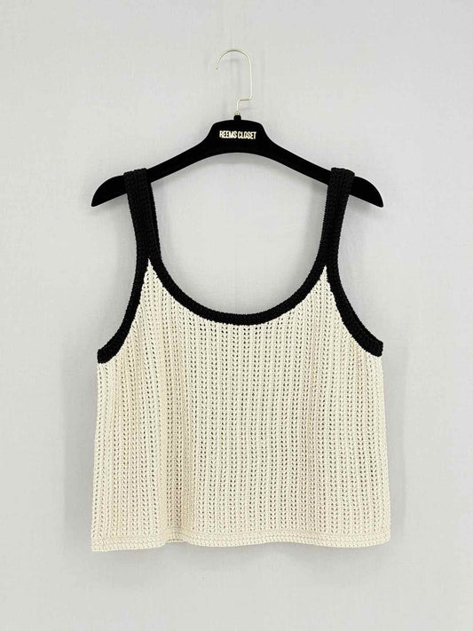 MADEWELL Beige w/ Black Trim Size Large Top