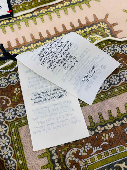 GUCCI Brown Multicolor Printed Scarf