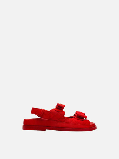 CHANEL Dad Red Quilted Sandals