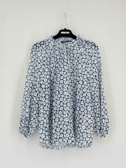 MAJE Blue Multicolor Daisy Print Size US 0 2 PC Top