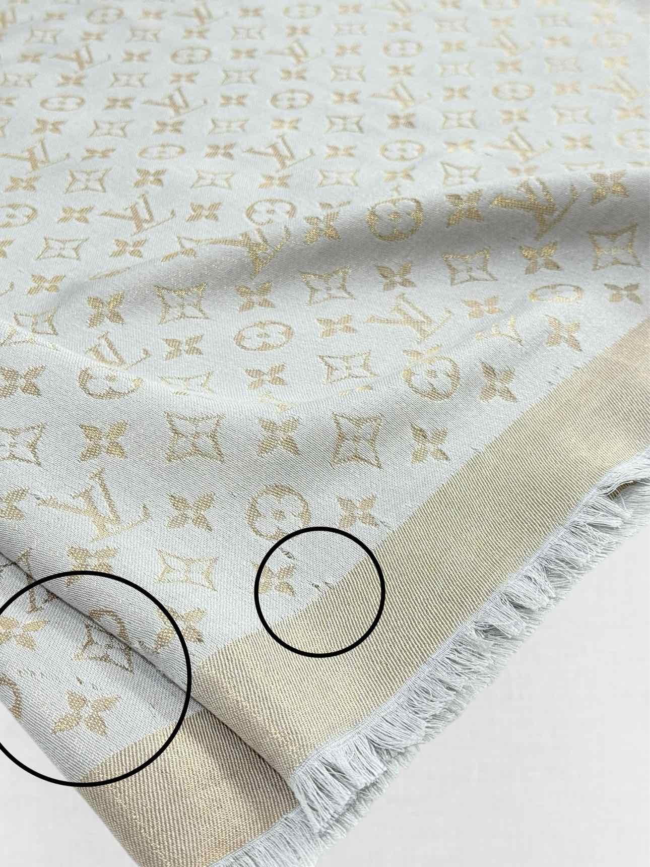 LOUIS VUITTON Grey & Gold Shawl