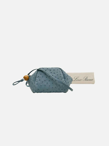 LORO PIANA Puffy Pouch Blue Crossbody