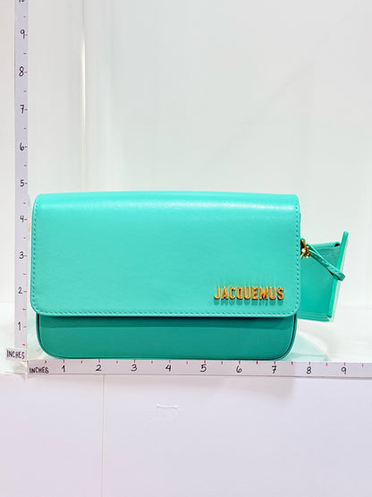 JACQUEMUS Le Carinu Turquoise Shoulder Bag
