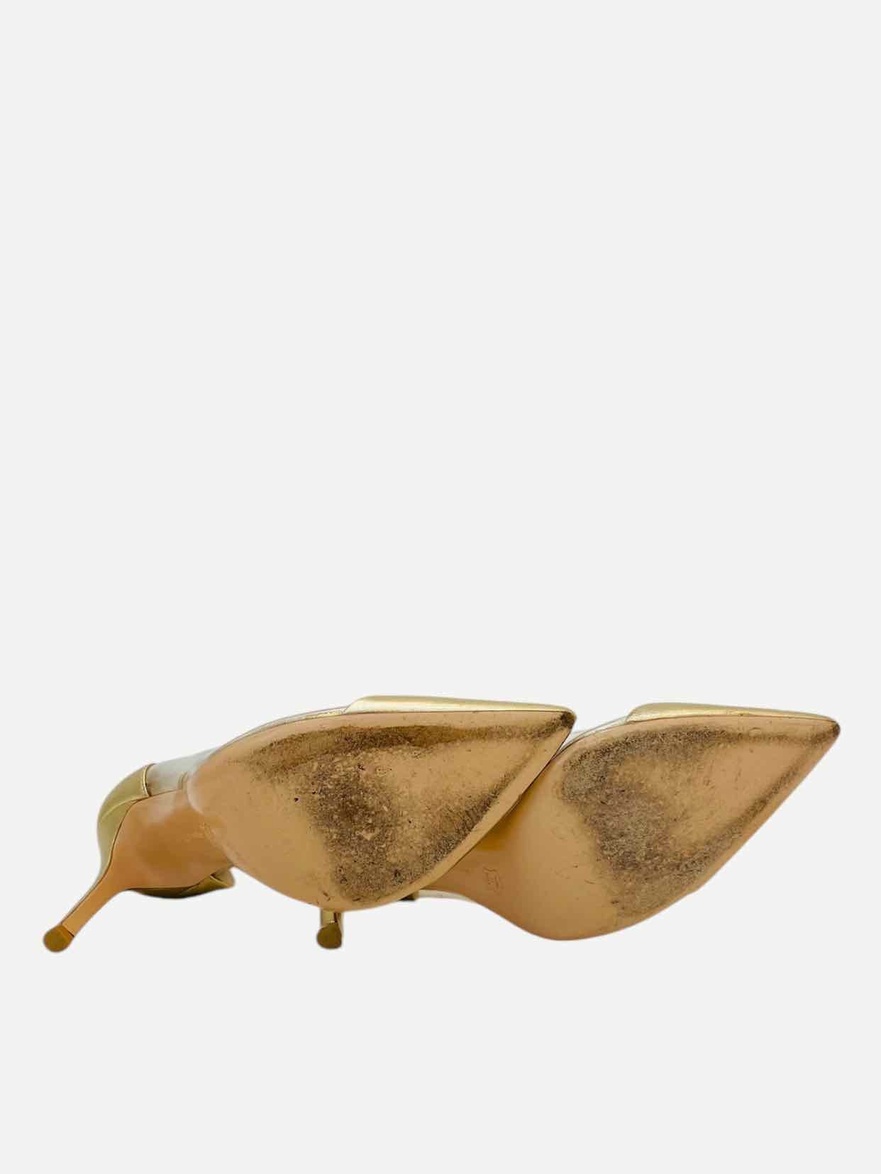 GIANVITO ROSSI Plexi Metallic Gold Size EU 37 Pumps