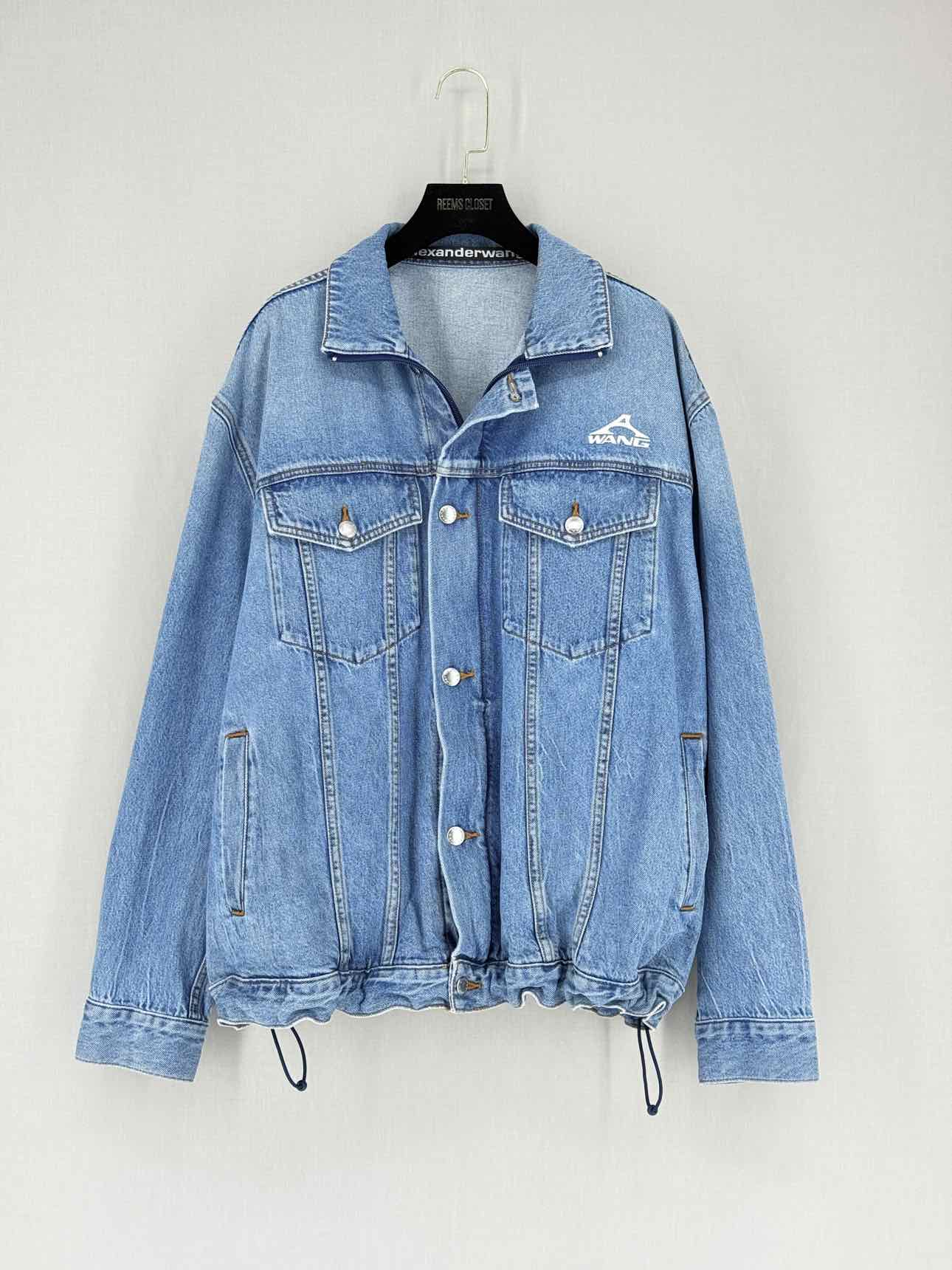 ALEXANDER WANG Blue Logo Print Size Medium Jacket