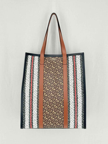 BURBERRY Portrait Brown Monogram Tote Bag