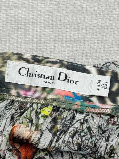 CHRISTIAN DIOR White Multicolor Size Medium Long Skirt