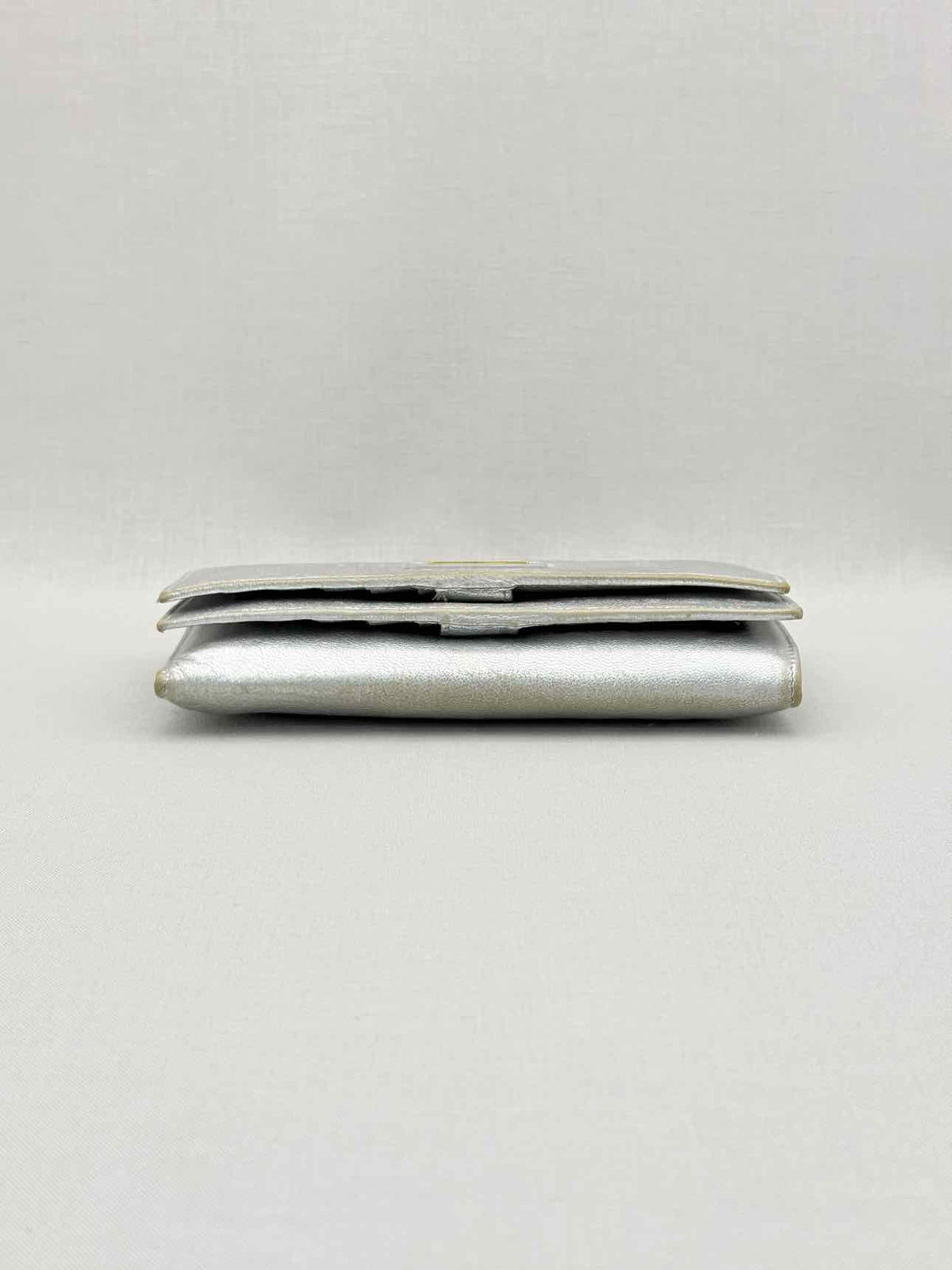 DOLCE & GABBANA Metallic Silver Continental Wallet