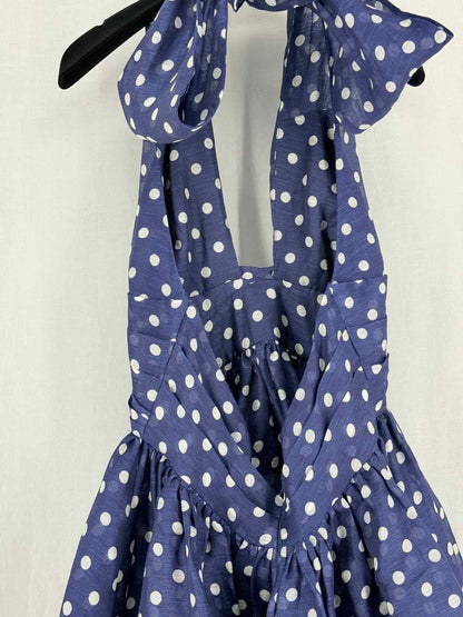 ZIMMERMANN Navy Blue & White Size US 10 Midi Dress