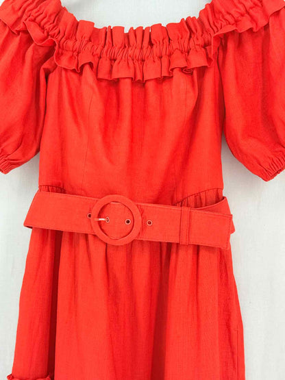 REBECCA VALLANCE Portia Red Size US 2 Midi Dress