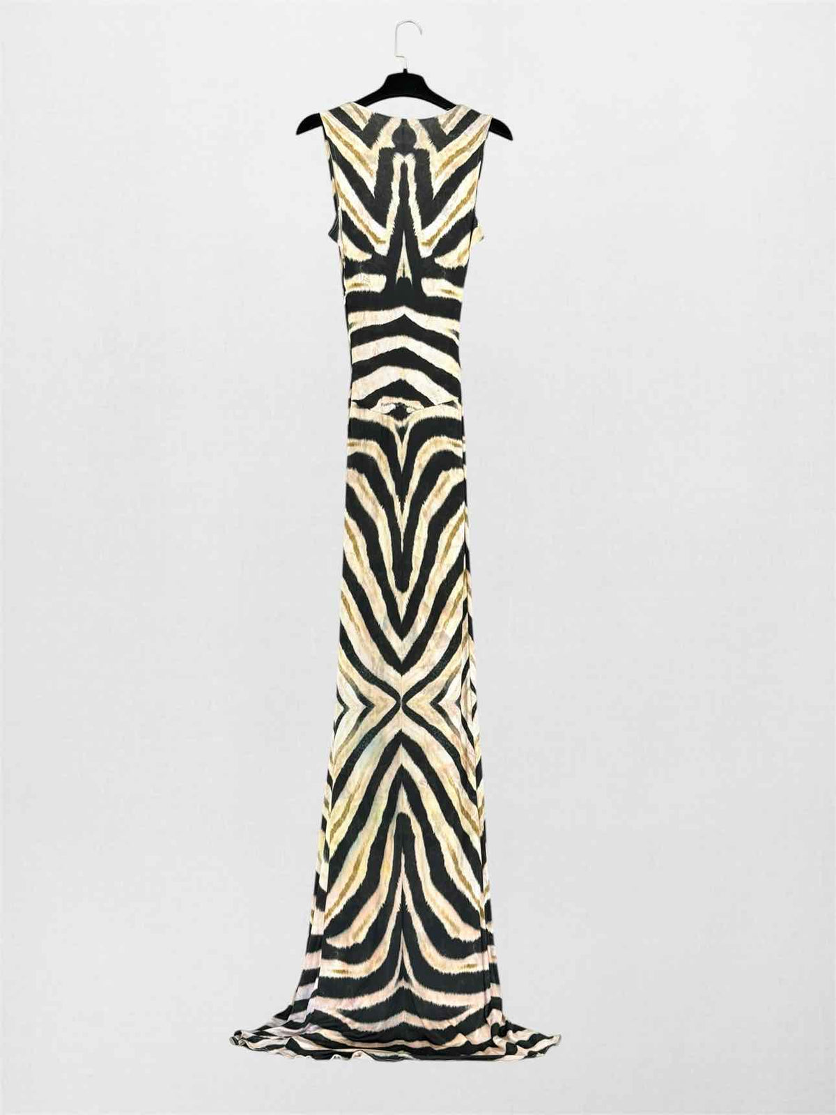 ROBERTO CAVALLI Beige & Black Size US 4 Long Dress