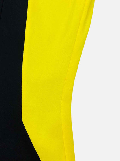 FAUSTO PUGLISI Bodycon Black & Yellow Knee Length Dress