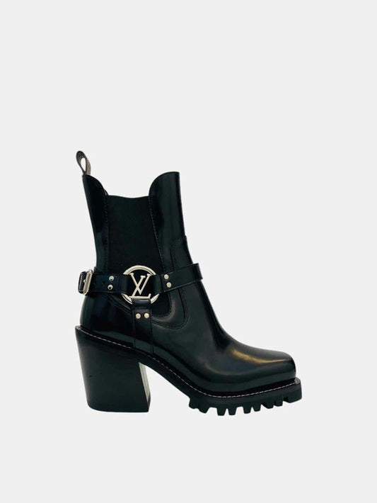 LOUIS VUITTON Limitless Black Ankle Boots 35