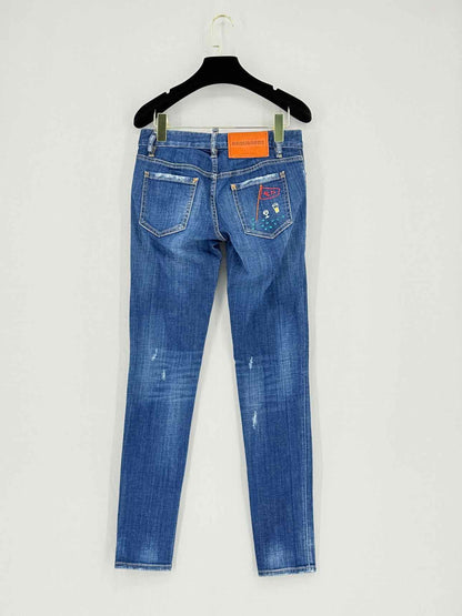 DSQUARED2 Blue Distressed Size 25 Jeans