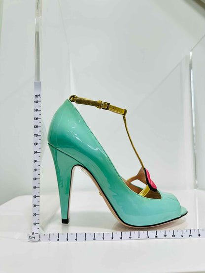 GUCCI Molina Lips Turquoise Size EU 36 Pumps