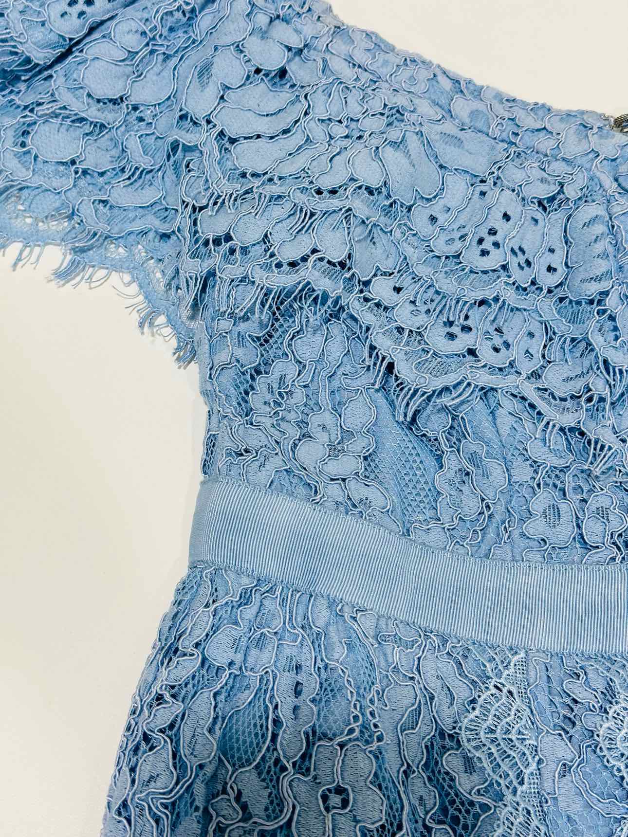 SELF-PORTRAIT Lace Sky Blue Size US 6 Long Dress