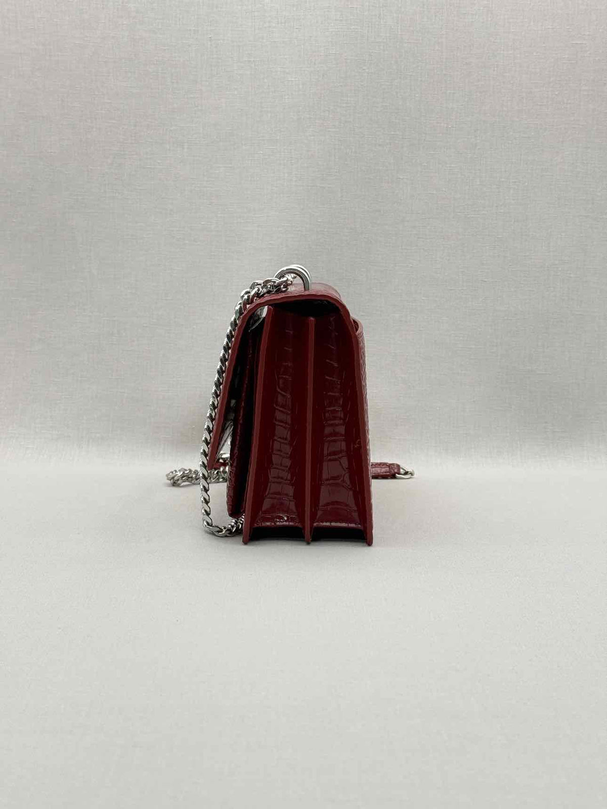 SAINT LAURENT Sunset Burgundy Shoulder Bag