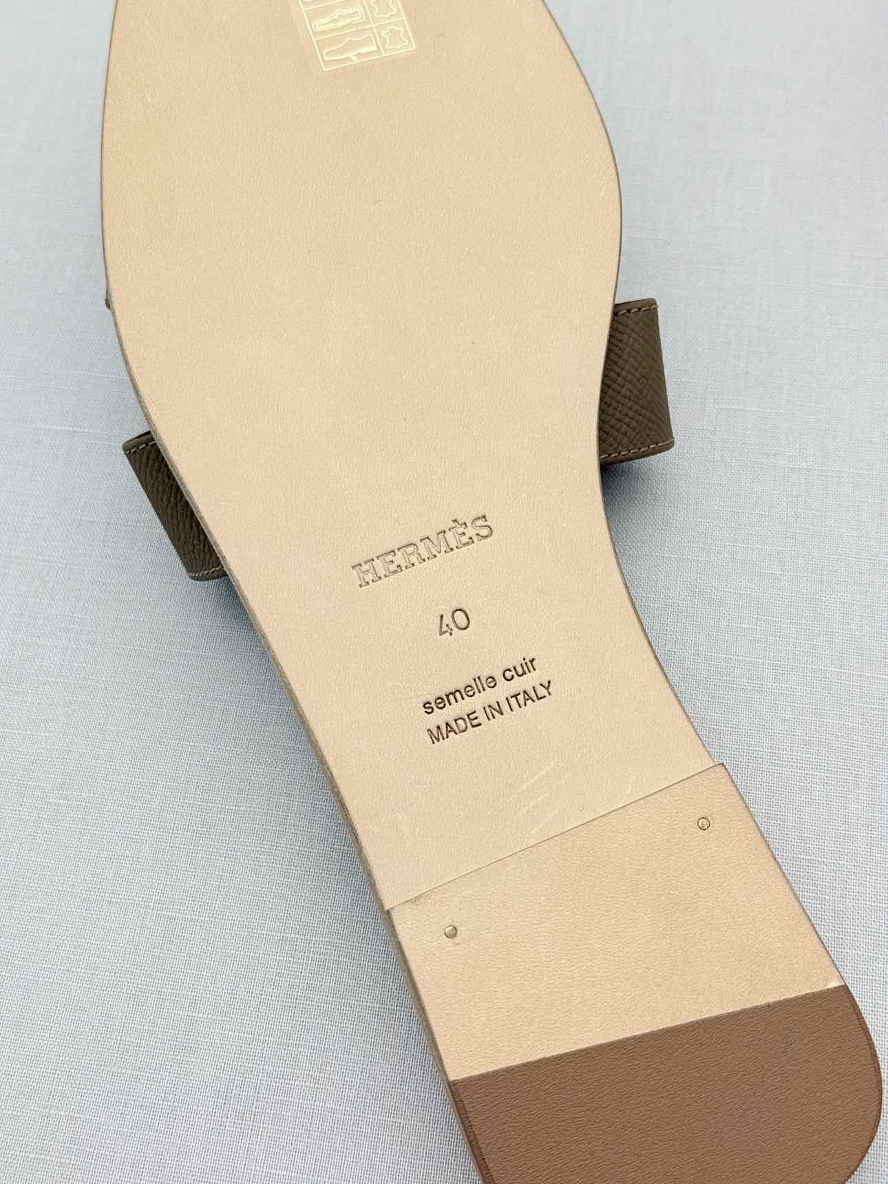 HERMES ORAN Etoupe Size EU 40 Sandals