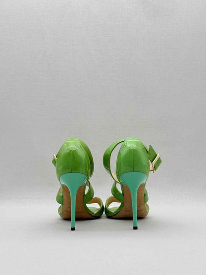 JIMMY CHOO Louise Green Size EU 37.5 Heeled Sandals