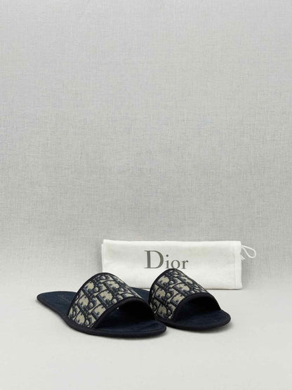 CHRISTIAN DIOR Chez Moi Navy Blue Size EU 38.5 Slides
