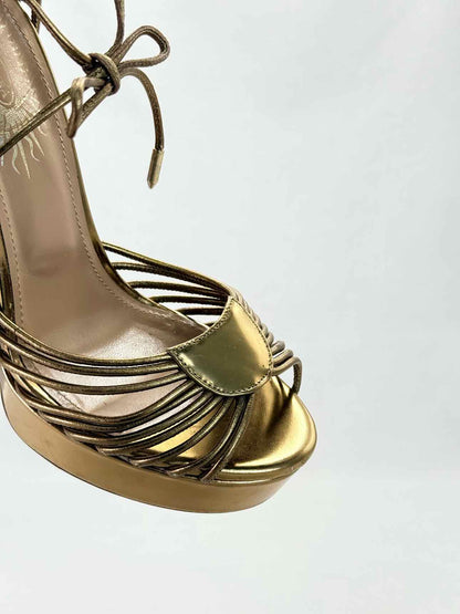 AQUAZZURA Brown Size EU 37.5 Heeled Sandals