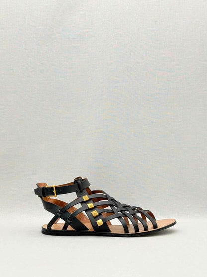VALENTINO GARAVANI Rockstud Black Size EU 37.5 Sandals