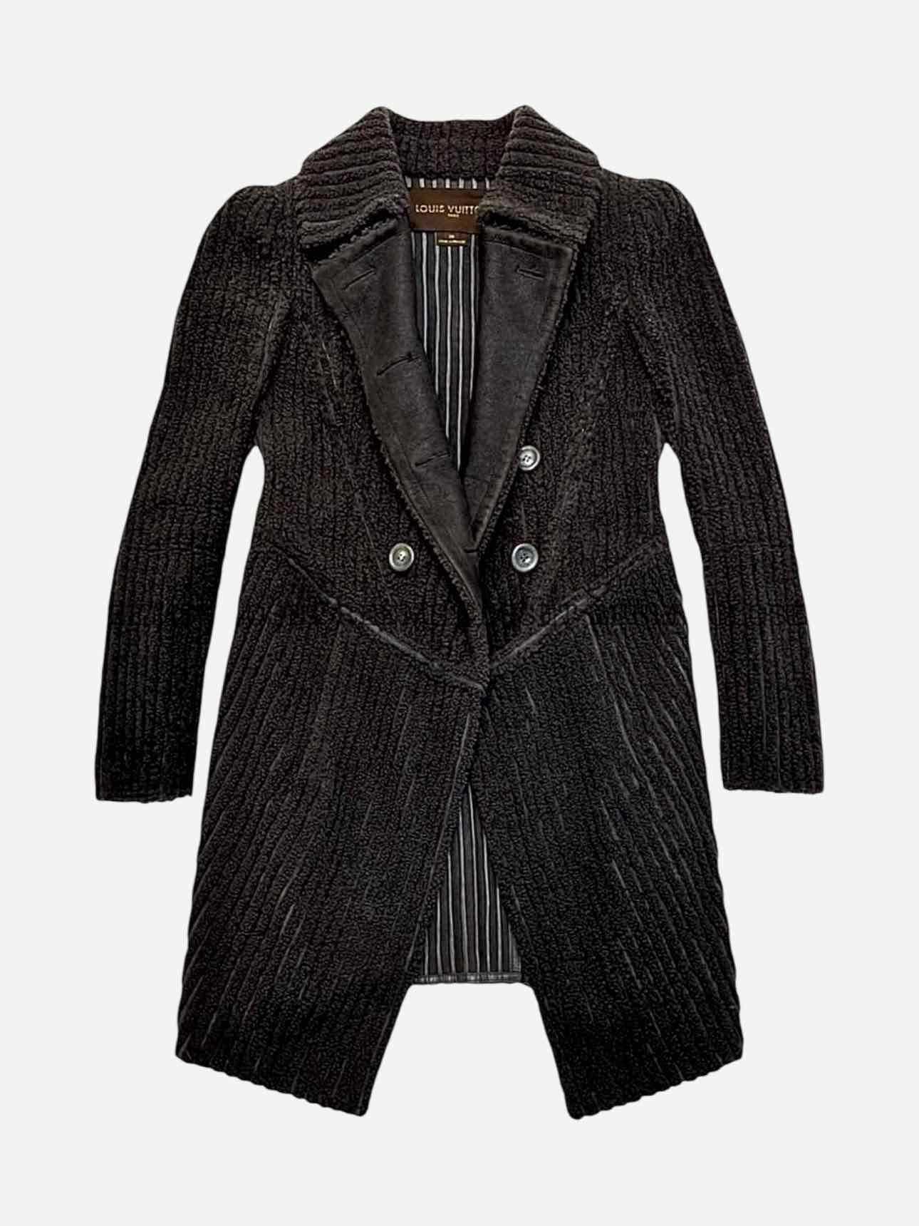 LOUIS VUITTON Double Breasted Brown Size US 6 Coat