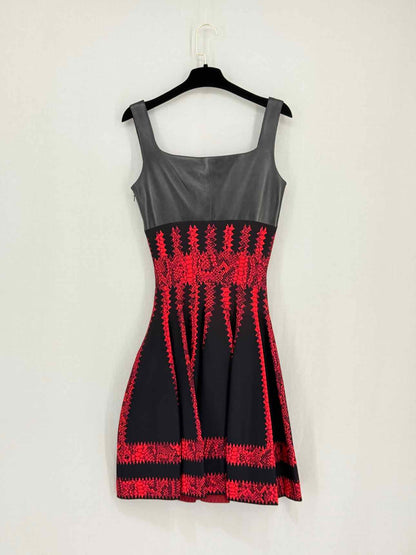 ALEXANDER MCQUEEN Black & Red Size XSmall Short Dress