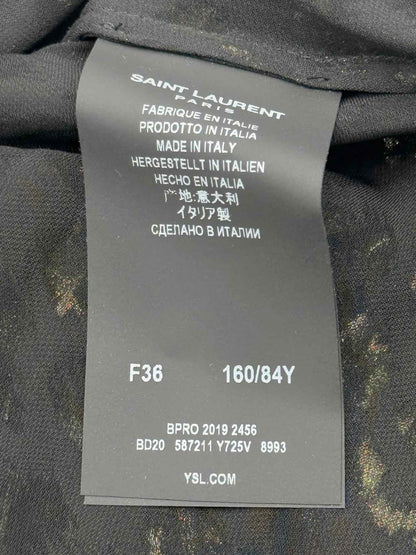 SAINT LAURENT Black & Gold Size US 4 Blouse
