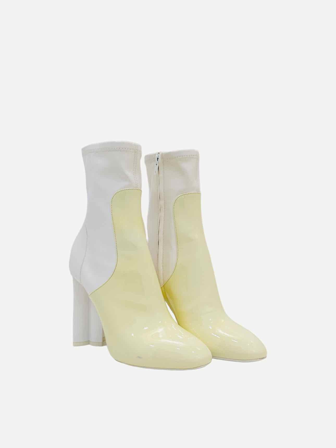 LOUIS VUITTON Two Tone Off-white Ankle Boots 37