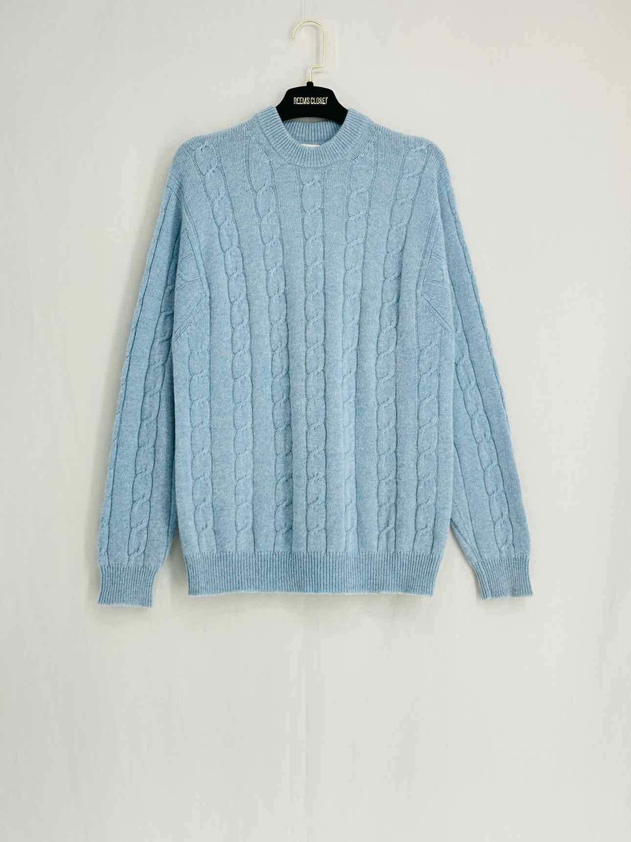 CONNOLLY Cable Knit Pale Blue Size Small Jumper
